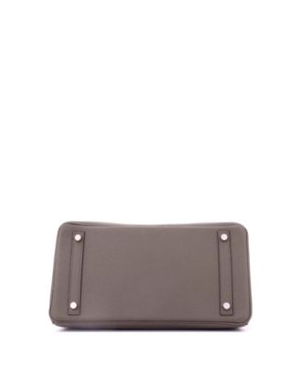 Birkin 30 Handbag Grey Clemence with Palladium Hardware