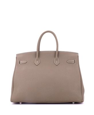 Birkin 35 Handbag Grey Togo with Palladium Hardware