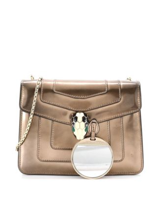  Small Serpenti Forever Square Shoulder Bag Metallic Leather