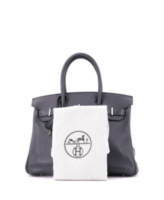 Birkin 30 Handbag Grey Swift with Palladium Hardware