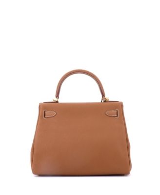 Kelly 28 Handbag Brown Togo with Gold Hardware