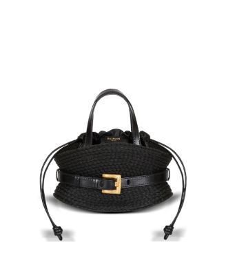  Shuffle Mini Bag in Calfskin and Raffia