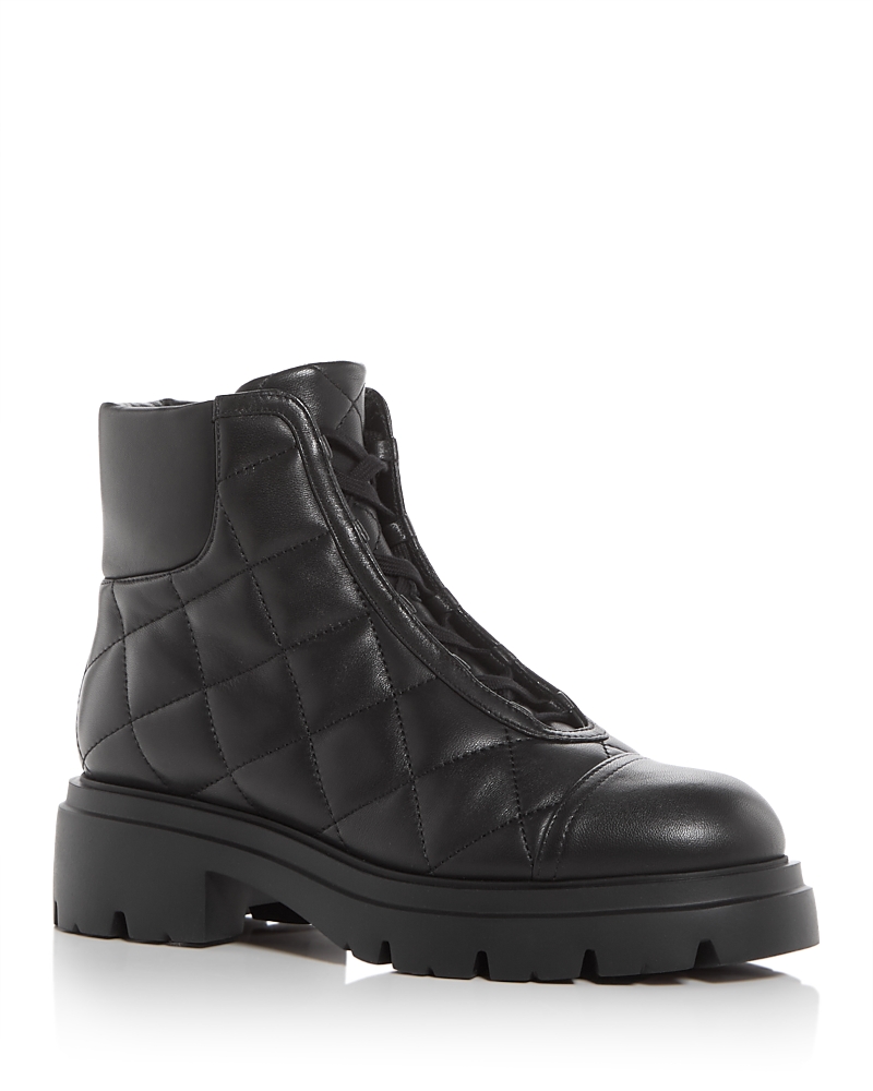 Stuart Weitzman Hudson Quilted Leather Hiker Booties In Multi