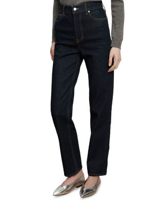 Leah Mid Rise Straight Jeans in Indigo Rinse