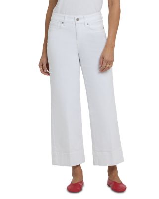 Petites Teresa Wide Leg Ankle Jeans in Optic White