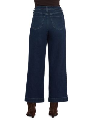 Teresa High Rise Wide Leg Ankle Jeans in Blacken Blue