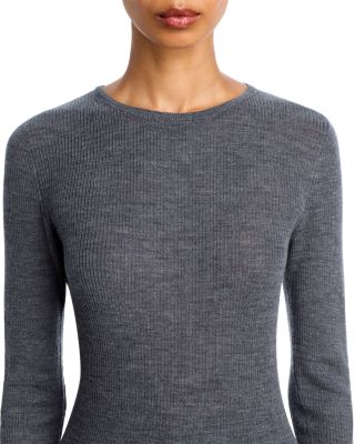 Rib Knit Long Sleeve Striped Sweater