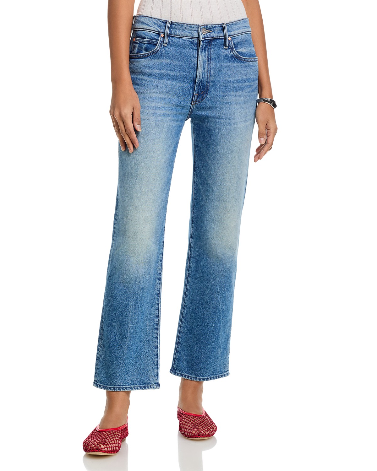 The Kick It High Rise Ankle Straight Jeans in Birds Gone