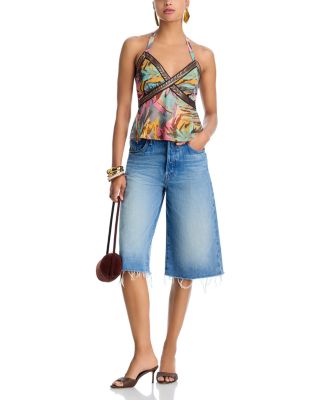 Abstract Twist Front Sleeveless Tank Top - Exclusive