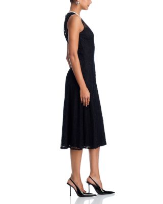 Lace Faux Pearl Trim Midi Dress - Exclusive