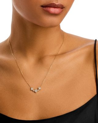 Diamond Clover Necklace in 14K Yellow Gold, 0.50 tcw