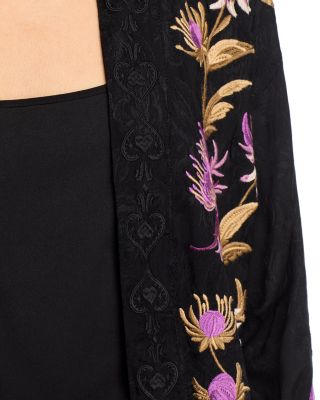 Embroidered Tie Sleeve Kimono