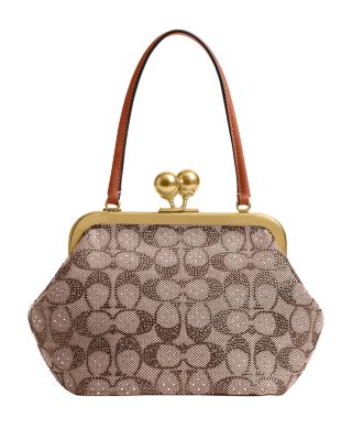 Crystal Signature Jacquard Kisslock Frame Bag