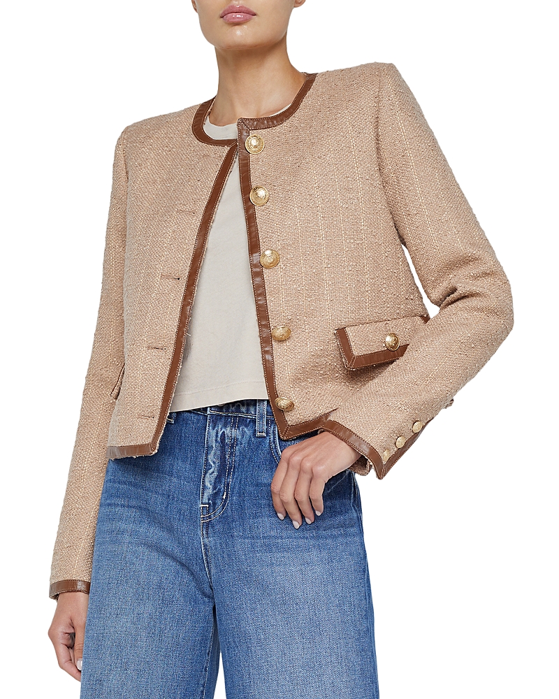 L'agence Zaya Trim Jacket In Brown