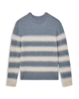 Piers Long Sleeve Crew Stripe Brush Alpaca Wool Jumper