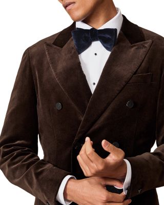 Double Breasted Peak Velvet Blazer