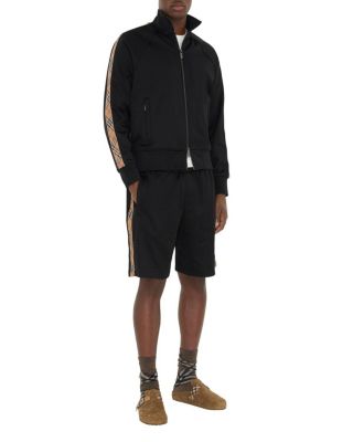 Check Trim Cotton Blend Track Jacket