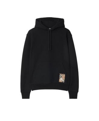 Check Label Cotton Hoodie