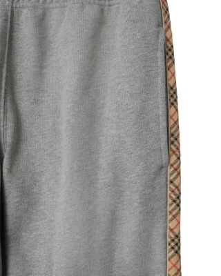  Check Trim Cotton Jogging Pants