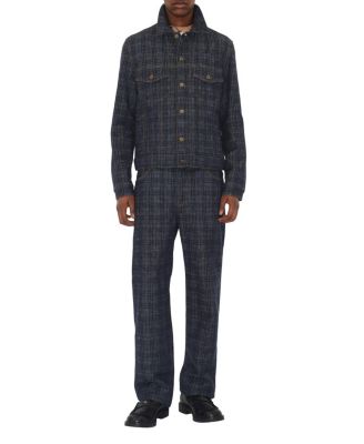  Loose Check Denim Jeans