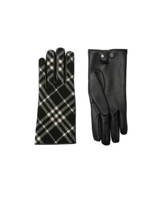 Check Wool Cashmere Gloves