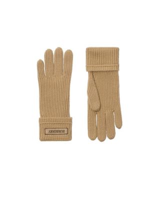 Logo Patch Wool Blend Gloves