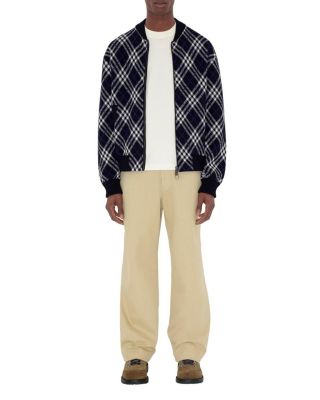  Check Wool Bomber Jacket