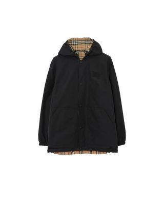 Reversible Check Nylon Hooded Jacket