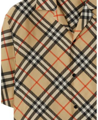  Oversized Check Silk Shirt