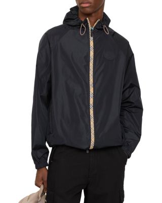 Checker-tape Nylon Hooded Jacket