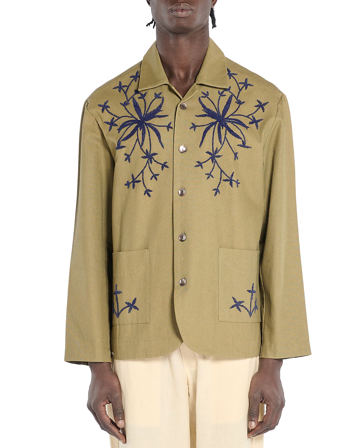 Baziszt Embroidered Button Front Jacket