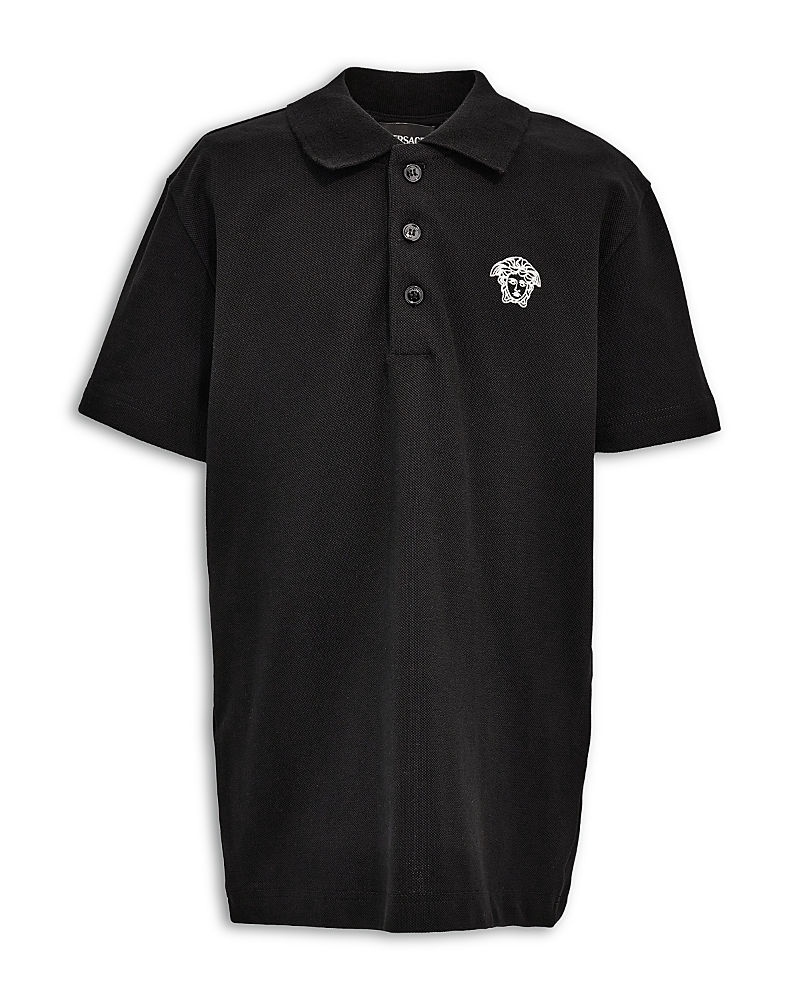 Versace Boys' Piquet Medusa Outline Logo Polo Shirt - Little Kid, Big Kid