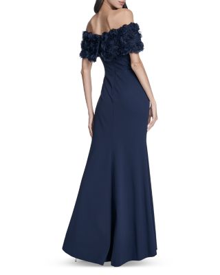 Off-the-Shoulder Side Tuck Gown
