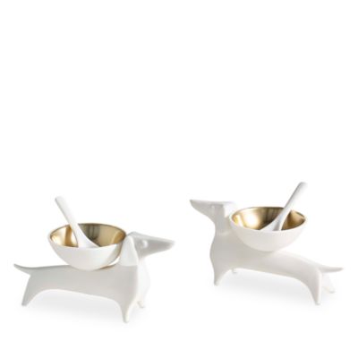 Menagerie Dachshund Salt/Pepper Cellar, Set of 2