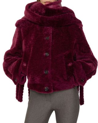 Detachable Scarf Shearling Jacket