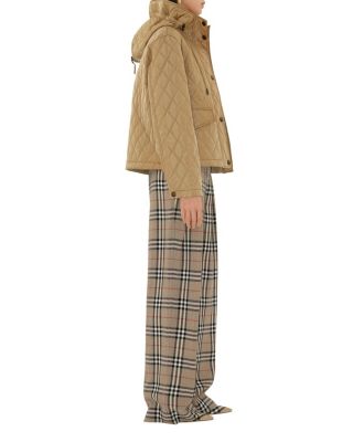 Cropped Quilted Nylon Hooded Jacket