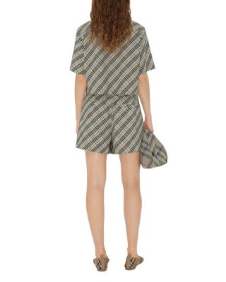 Check Cotton Pyjama Shorts