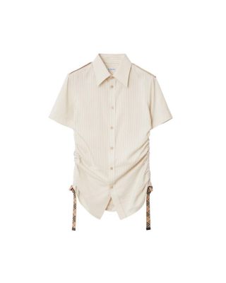 Slim Fit Striped Silk Shirt