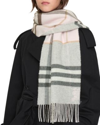  Contrast Check Cashmere Scarf