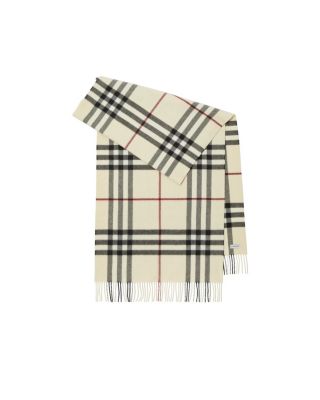 Wide Check Cashmere Scarf