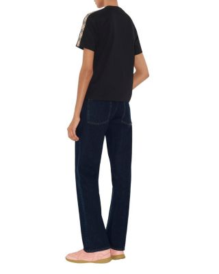 Check Trim Cotton T-shirt