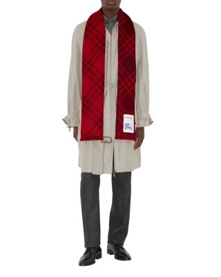  Wide Check Wool Silk Scarf