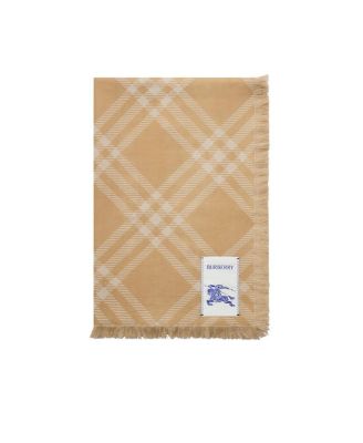  Wide Check Wool Silk Scarf