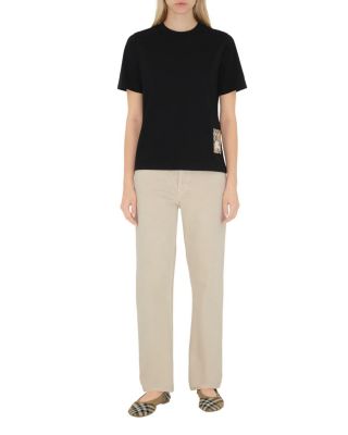 Check Label Cotton T-shirt