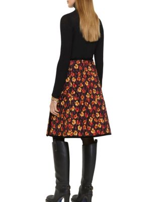 Geranium Leaf Quilted Nylon Skirt