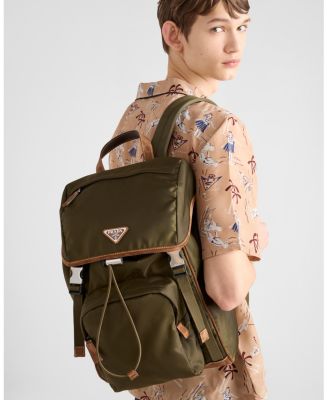 Re-Nylon And Saffiano Leather Backpack