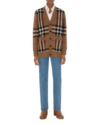  Check Wool Cashmere Cardigan