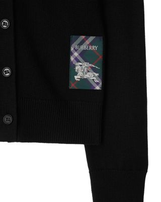  Check Label Wool Cardigan