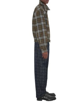 Check Bonded Wool Harrington Jacket