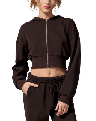  SILKERRY Cropped Fit Seamflow Drift Full-Zip Front Closure Sweatshirt